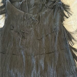 SHEIN Black Fringe Backless Dress